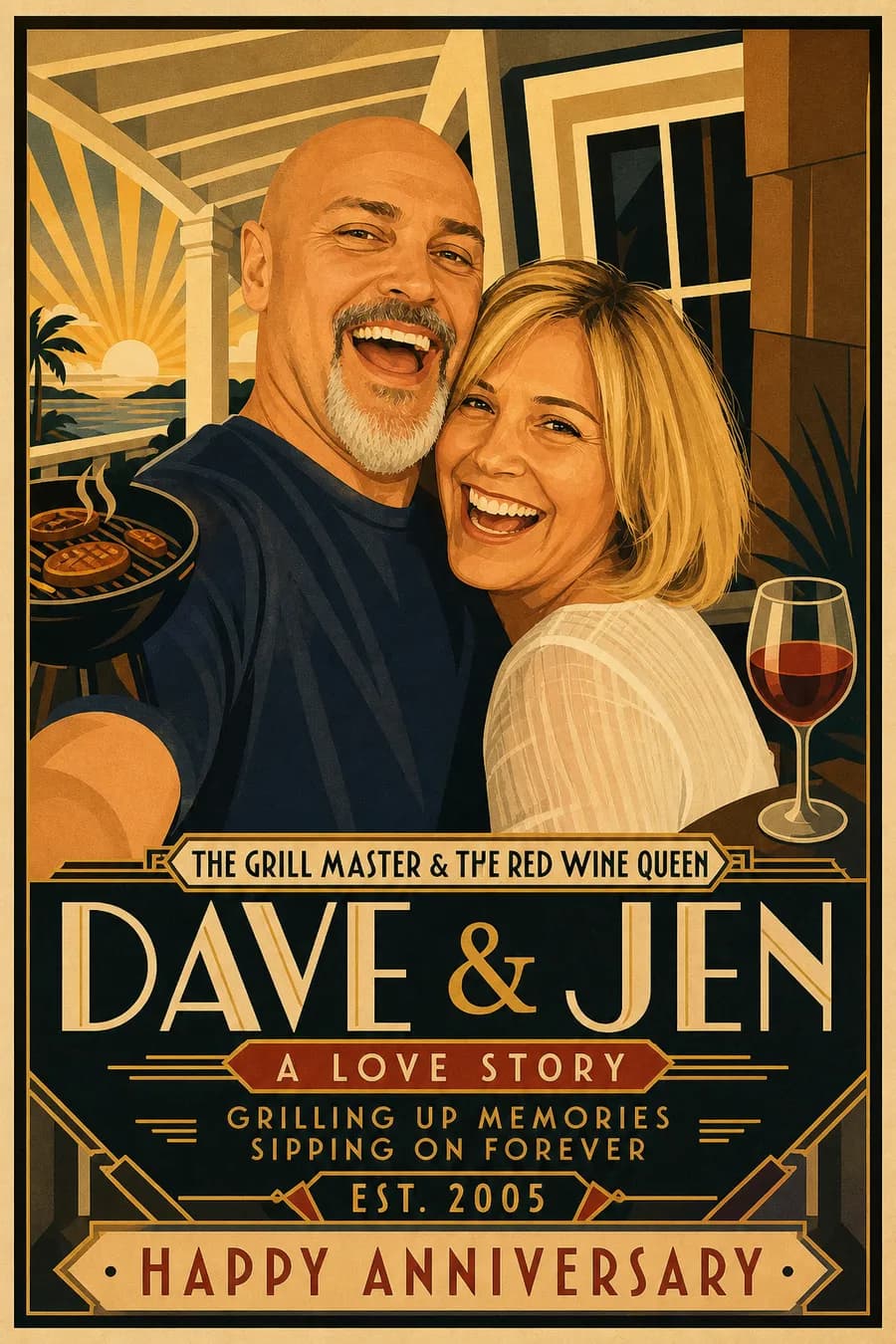 Our Love Story Travel Poster style