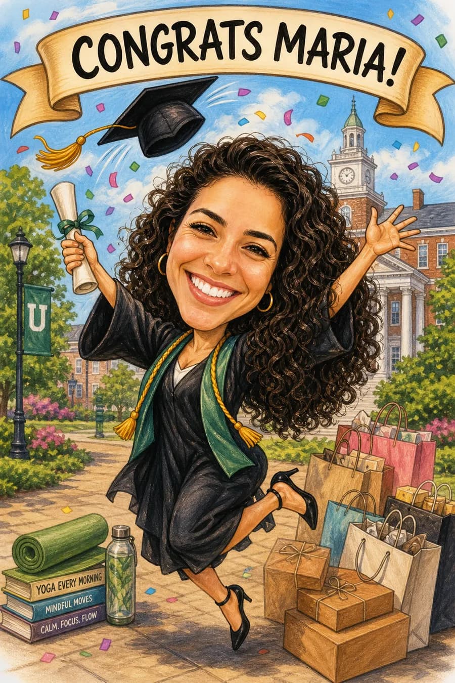 Graduation Caricature style
