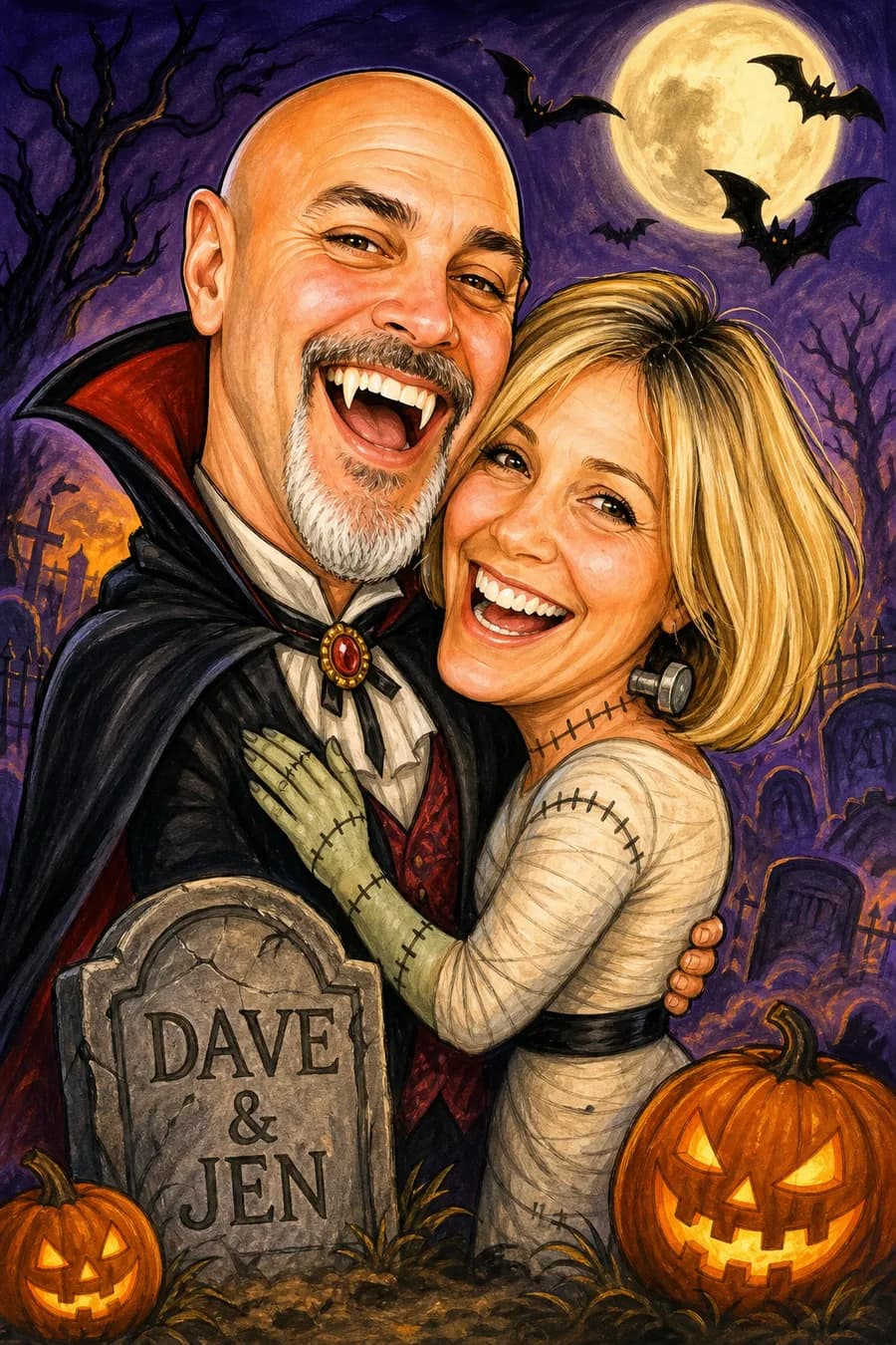 Monster Mash Caricature style