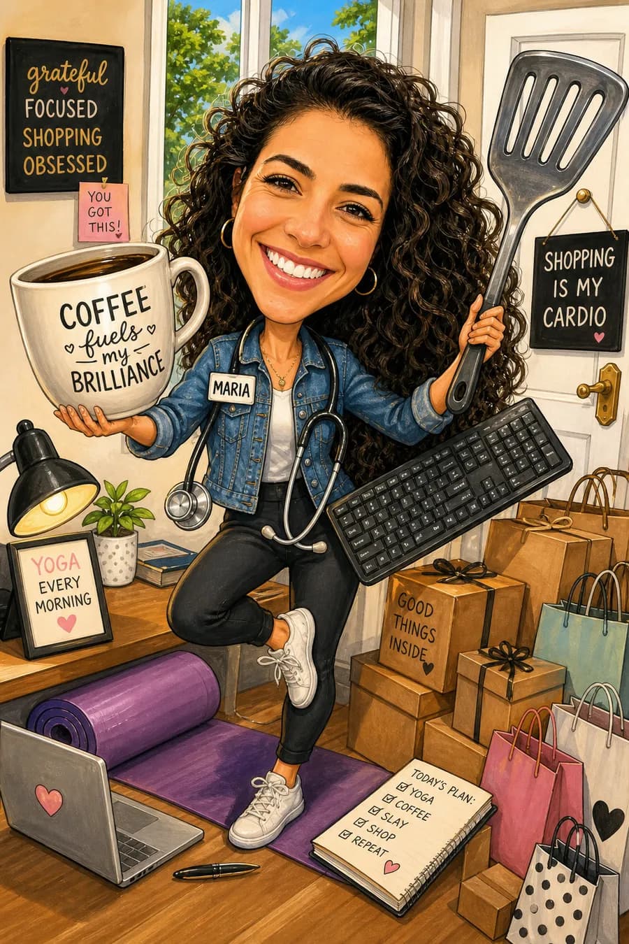 On the Job Caricature style