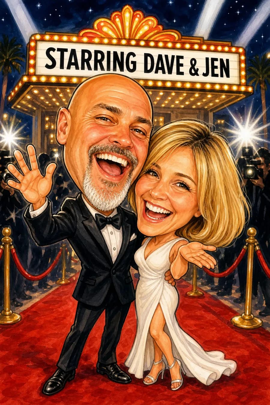 Red Carpet Caricature style