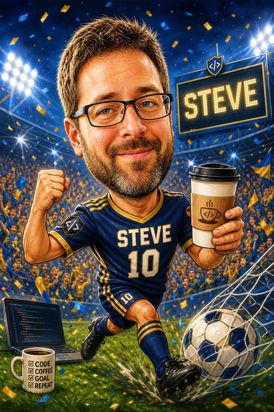 Sports Legend Caricature style