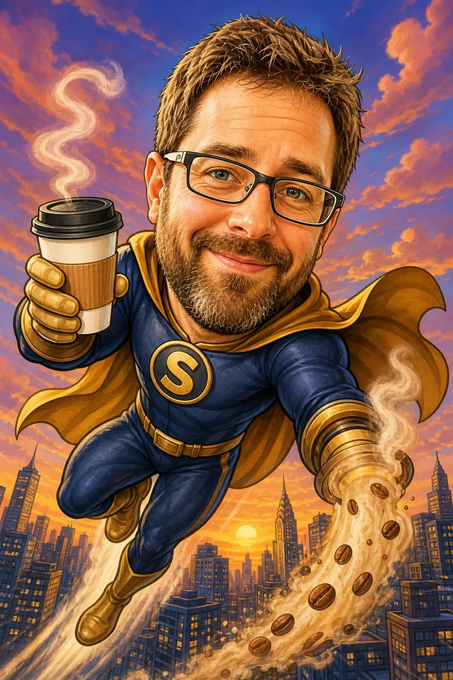 Superhero Caricature style
