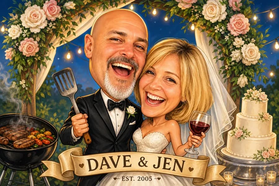 Wedding Caricature style
